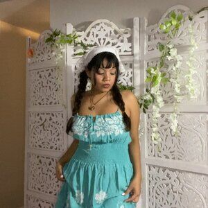 Mermaid teal blue dress one size